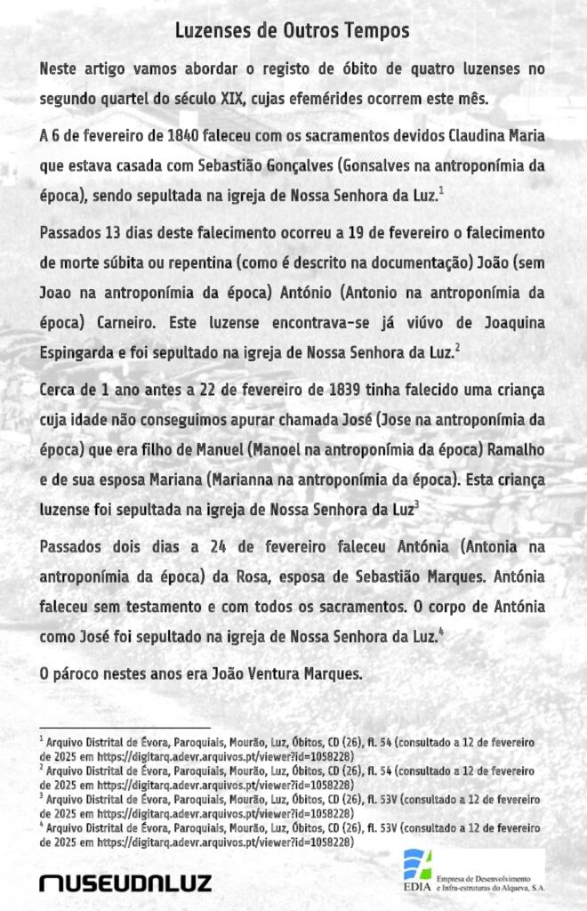 Luzenses de Outros Tempos – artigo nº 25