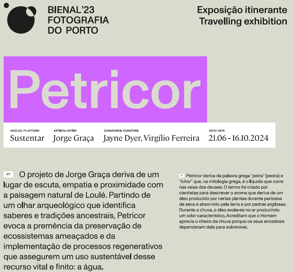 Petricor – Jorge Graça –  from June 21th to October 16th, 2024