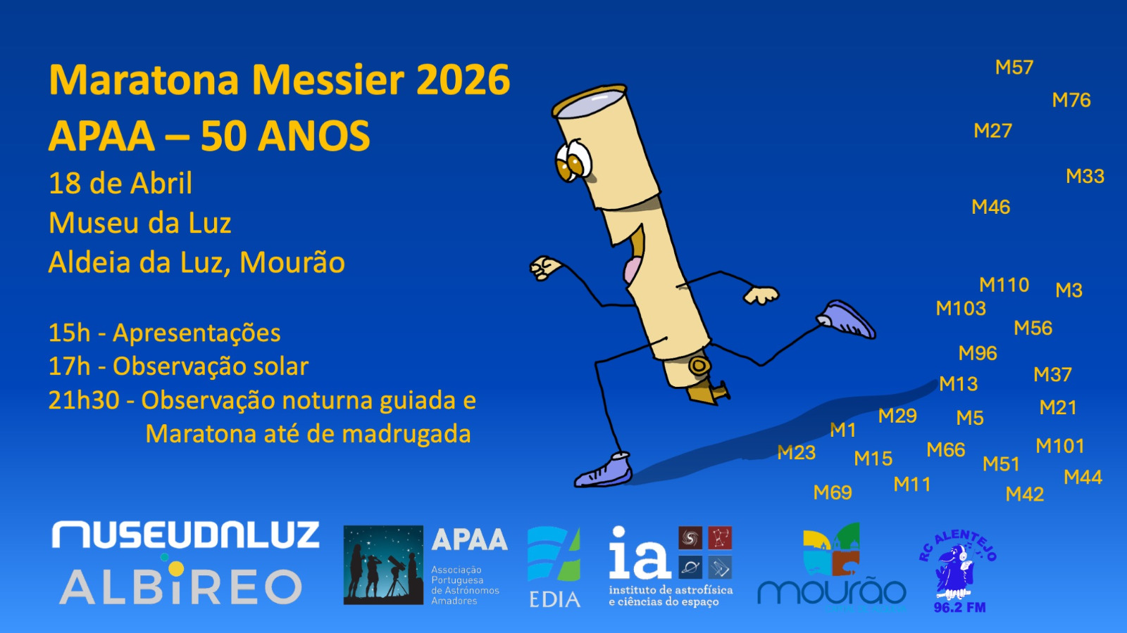 Maratona Messier – 18 abril 2026